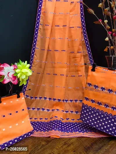 Embroidered Mekhela Chador Cotton Saree