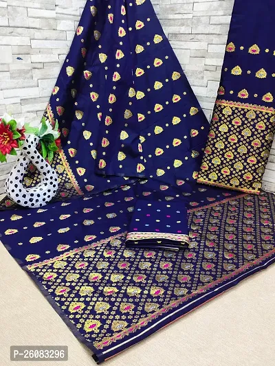 Embroidered Mekhela Chador Silk Blend Saree-thumb0