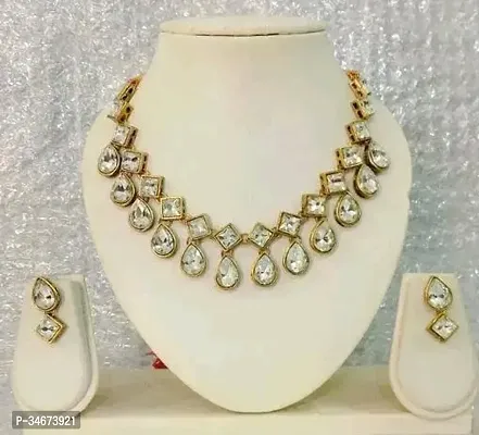 Stylish Golden Metal Beads Jewellery Set For Women-thumb0