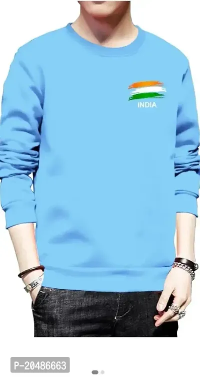 Farida Brand Symbol-India Men Sweatshirt (M, Sky Blue)-thumb0