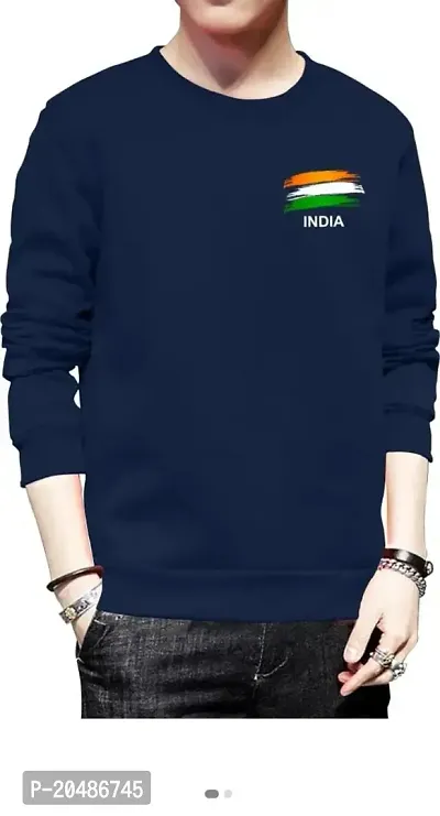 Farida Brand Symbol-India Men Sweatshirt (S, Blue)
