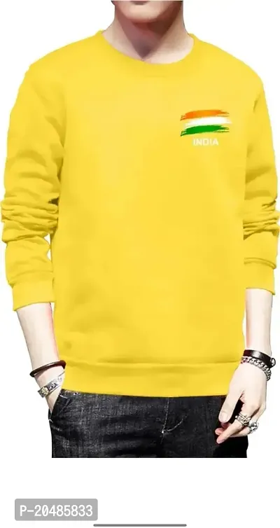 Farida Brand Symbol-India Men Sweatshirt (S, Yellow)