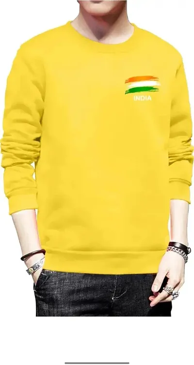 Farida Brand Symbol-India Men Sweatshirt (S, Yellow)