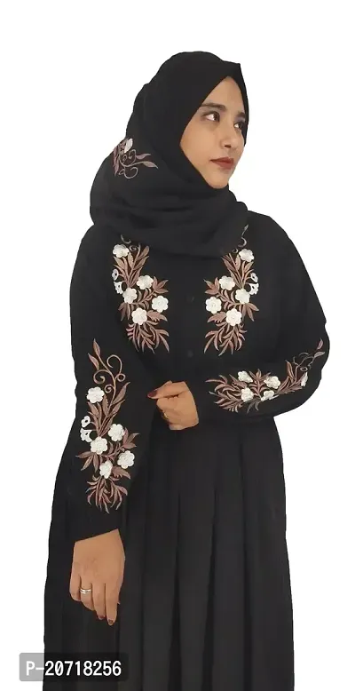 New Abaya for Women Stylish Embroidery Work Fabric Firdaus-thumb0