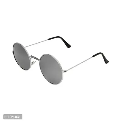Trendy Silver And Silver Round Metal Unisex Sunglasses-thumb0