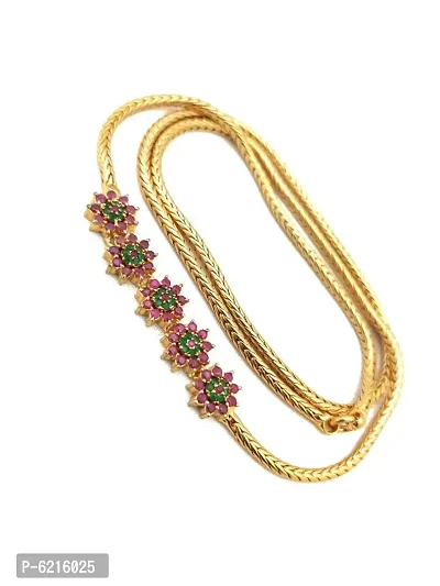 5 Flower One Gram Gold Micro Plated Traditional Mugappu Chain-thumb2