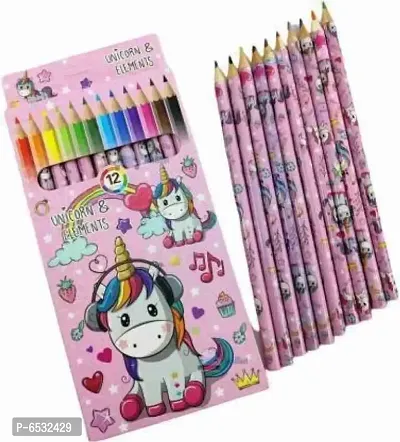 Unicorn Color Pencil - Pack of 12-thumb0