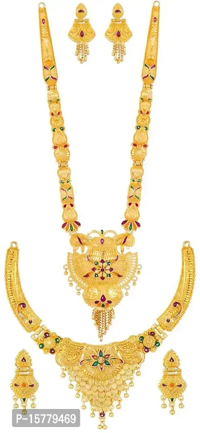 Stylish Golden Brass  Jewellery Set For Women