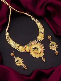 Stylish Golden Brass  Jewellery Set For Women-thumb1