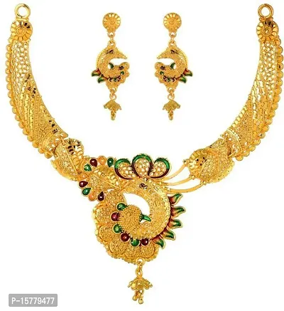 Stylish Golden Brass  Jewellery Set For Women-thumb3