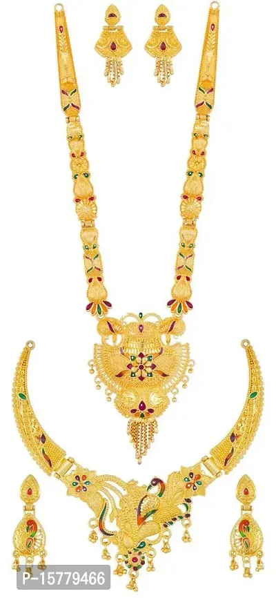 Stylish Golden Brass  Jewellery Set For Women-thumb0