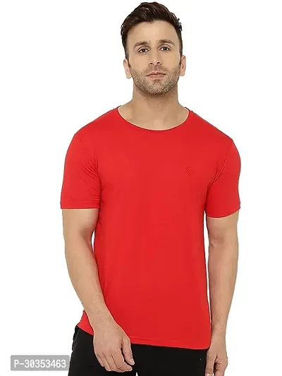 Stylish Red Polyester Printed Short Sleeves T-Shirt For Men-thumb0