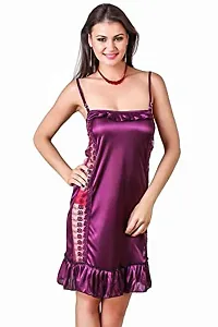 Cotovia Women Solid Babydoll (Free Size, Purple)-thumb2