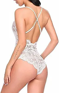 Cotovia Women's Net Printed Above Knee Night Dress(Pack of 1) (Free Size, White)-thumb1