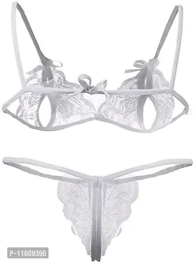 Buy Cotovia Bra Panty Set Self Design Lingerie Set (Free Size