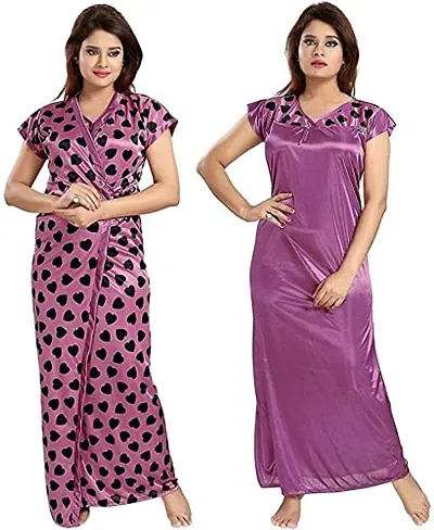 Comfortable Satin Nighty For Women Pack of 2