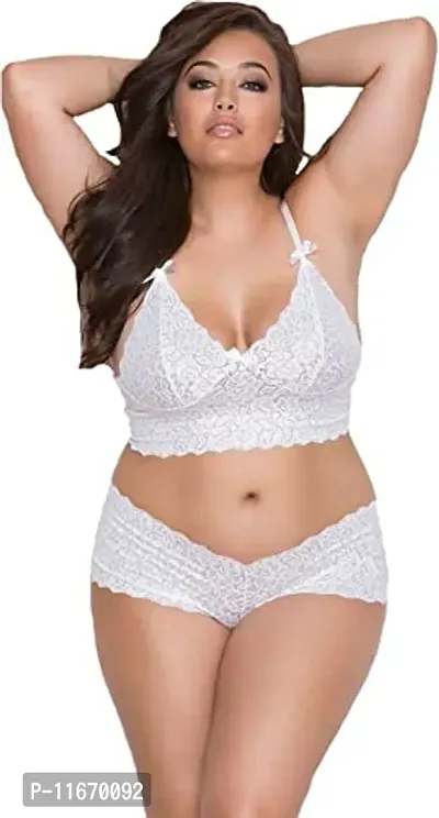 Cotovia Women Solid Babydoll Lingerie Set for Honeymoon for Woman| Sexy Night Dress | Hot Nighty for Women | Above Knee Baby Doll Night Dress | Semi Transparent Hot Babydolls for Sex (Free Size, White)