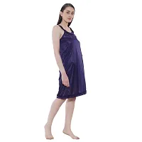 Cotovia Style Satin Blend Soft Sexy Nighty /Maxi Baby Doll for Women Sleep Wear Night & Honeymoon (Small, Purple)-thumb3