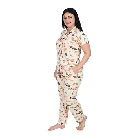 Butterfly Printed Night Suit For Women