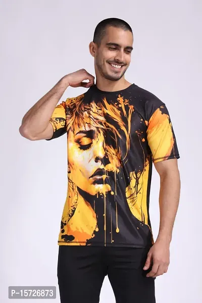 Reliable Polyester Printed Round Neck Tees For Men-thumb0