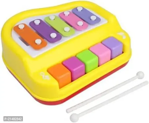 Multi 5 Keys Xylophone and Piano, Non Toxic, Non-Battery for Kids  Toddlers, Plastic(pack of 1- multicolor)-thumb0