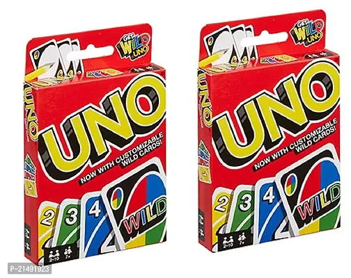 UNO COLOURFUL FAMILY PLAYING CARD INDOOR OUTDOOR TIME PASS  GAME( SET OF 2- 216 CARDS)-thumb0