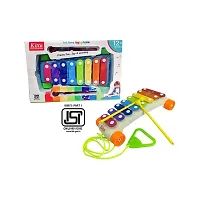 PULL ALONG 8 KEY COLORFUL XYLOPHONE | MUSICAL INTRUMENT FOR TODDLER AND KIDS(PACK OF-1 MULTICOLOR)-thumb3