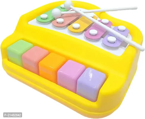 Multi 5 Keys Xylophone and Piano, Non Toxic, Non-Battery for Kids  Toddlers, Plastic(pack of 1- multicolor)-thumb3