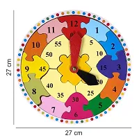 Kids Early learning educational colorful toy Jigsaw puzzle game for teaching TIME NUMBER SHAPE COLOR for toddler preschooler and kids AGE2+(SIZE 12 X 12 Inch)-thumb2