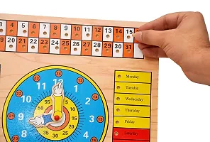 Kids all in one colorful wooden educational teaching YEAR MONTH DAY TIME NUMBER COLOR SHAPE SEASON toy for kids-thumb3