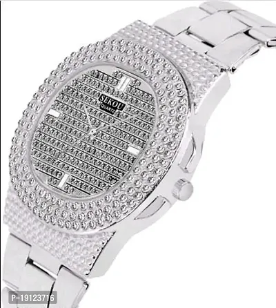 ZUPERIA Bling Square Hip Hop Full Diamond Iced Out Luxury Dial Quartz  Analog Watch - for Men & Women (Silver) : Amazon.in: Fashion