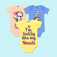 New Born Baby Boys and Girls Rompers Body Suits Jump Suit Onesies Sleepsuits for babies kids infant Pack of 3-thumb1
