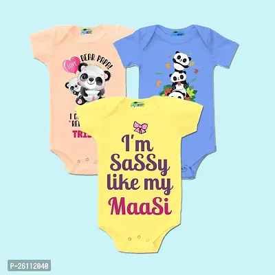 New Born Baby Boys and Girls Rompers Body Suits Jump Suit Onesies Sleepsuits for babies kids infant Pack of 3-thumb2