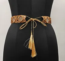 BAHUCHAR FASHION Traditional Mirror Belt for Saree Leghnga choli and Dress1 Belt Gold-thumb1