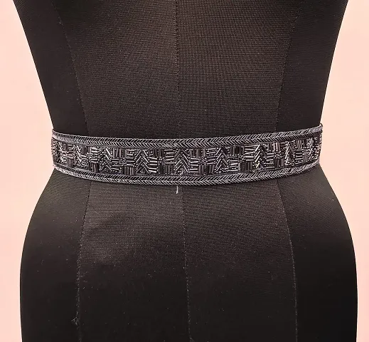 BAHUCHAR FASHION New Style Traditional Belt for Saree,Leghnga choli and Dress_1 Belt_Grey Melange
