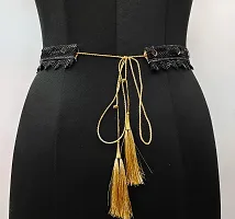 BAHUCHAR FASHION New Style Traditional Belt for Saree Leghnga choli and Dress1 Black Daul Belt-thumb2