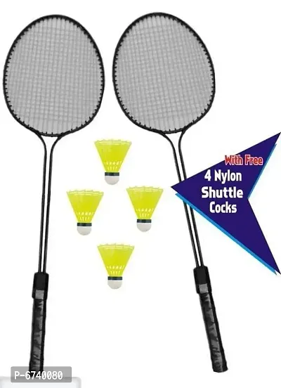 Classic Dubble Rot Badmintion Sets 2 Racket and 4 Shuttle Combos-thumb0