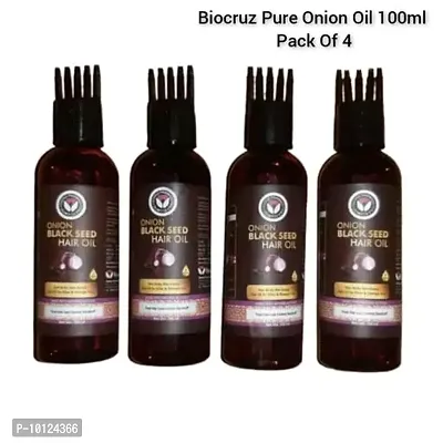 Biocruz Onion Oil for Hair Regrowth  Hair Fall Control Hair Oil 100ml Pack Of 4