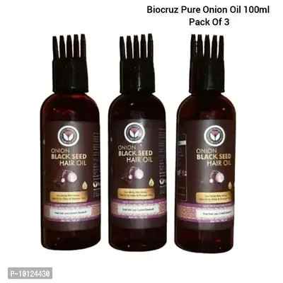 Biocruz Onion Oil for Hair Regrowth  Hair Fall Control Hair 100ml Oil Pack Of 3