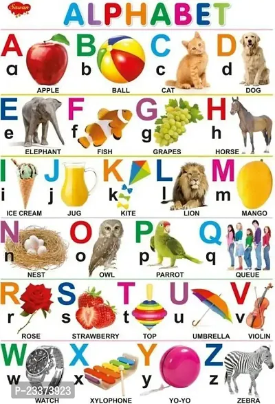 Educational 10 Laminated Charts 45cmtimes;60cm Parts of Body, Fruits, Means of transport, Animals, Birds, Numericals, Alphabet, Flower, Hindi Vanmala, Vegetables. Pack of 10*-thumb5