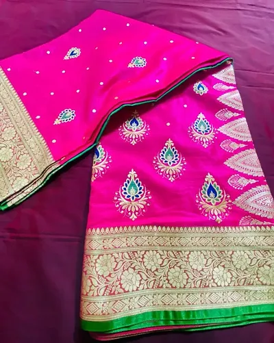 Classic Satin Woven Saree With Blouse Piece