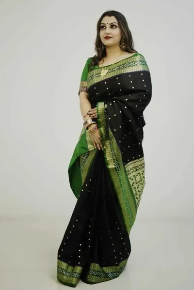 Classic Satin Jacquard Saree with Blouse piece