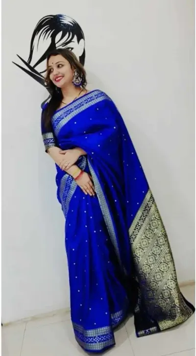 Classic Satin Jacquard Saree with Blouse piece