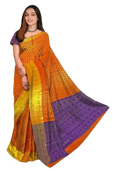 New In Art Silk Saree with Blouse piece 