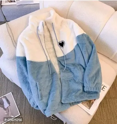 Jackets for Women Winter Style color blocking Casual Hoodies Soft Sweater Coat-thumb0