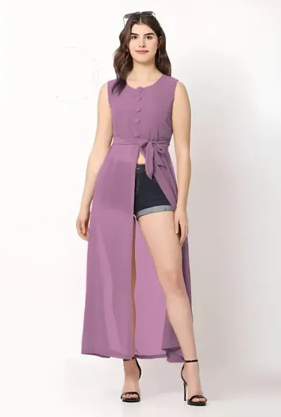 Stylist Georgette Solid Dress For Women