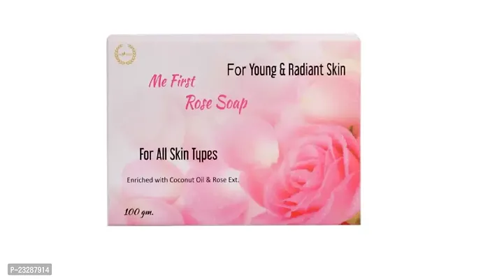 Me First Rose Soap Enriched With Coconut Oil Aloevera And Glycerin In Pack Of 1-thumb0