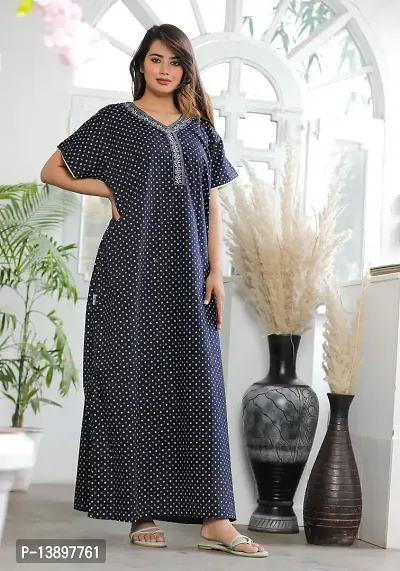 Stylish Fancy Cotton Printed Maxi Nighty For Women-thumb4