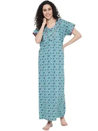 Stylish Fancy Printed Cotton Nighty Gown For Women Pack Of 1-thumb2