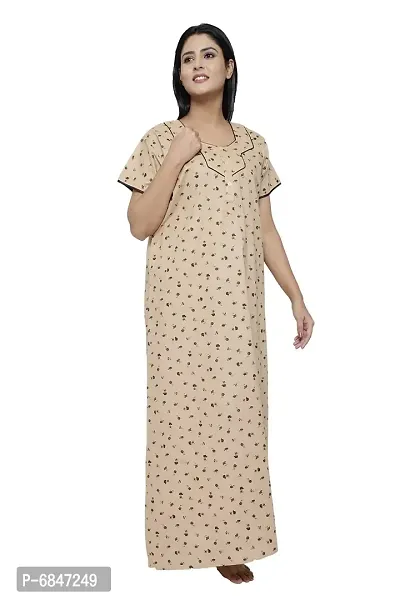 Stylish Fancy Printed Cotton Nighty Gown For Women Pack Of 1-thumb0